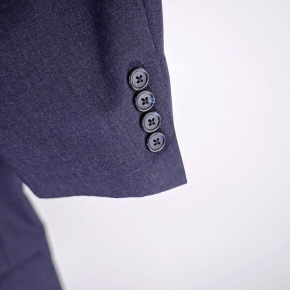 Hart Schaffner Marx Blue Wool 2 Button Blazer 42R Portly - Picture 3 of 13